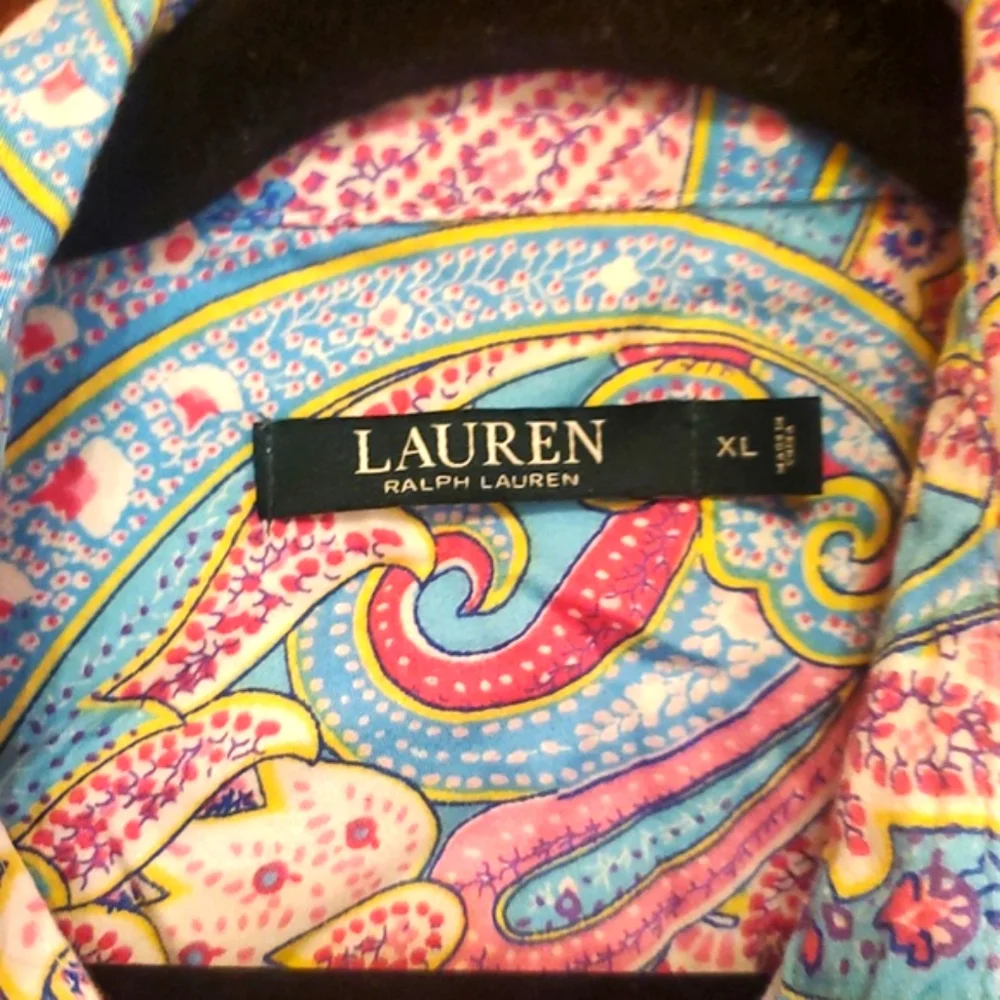 LAUREN SIZE XL  Paisley Long Sleeve Shirt - Picture 2 of 5